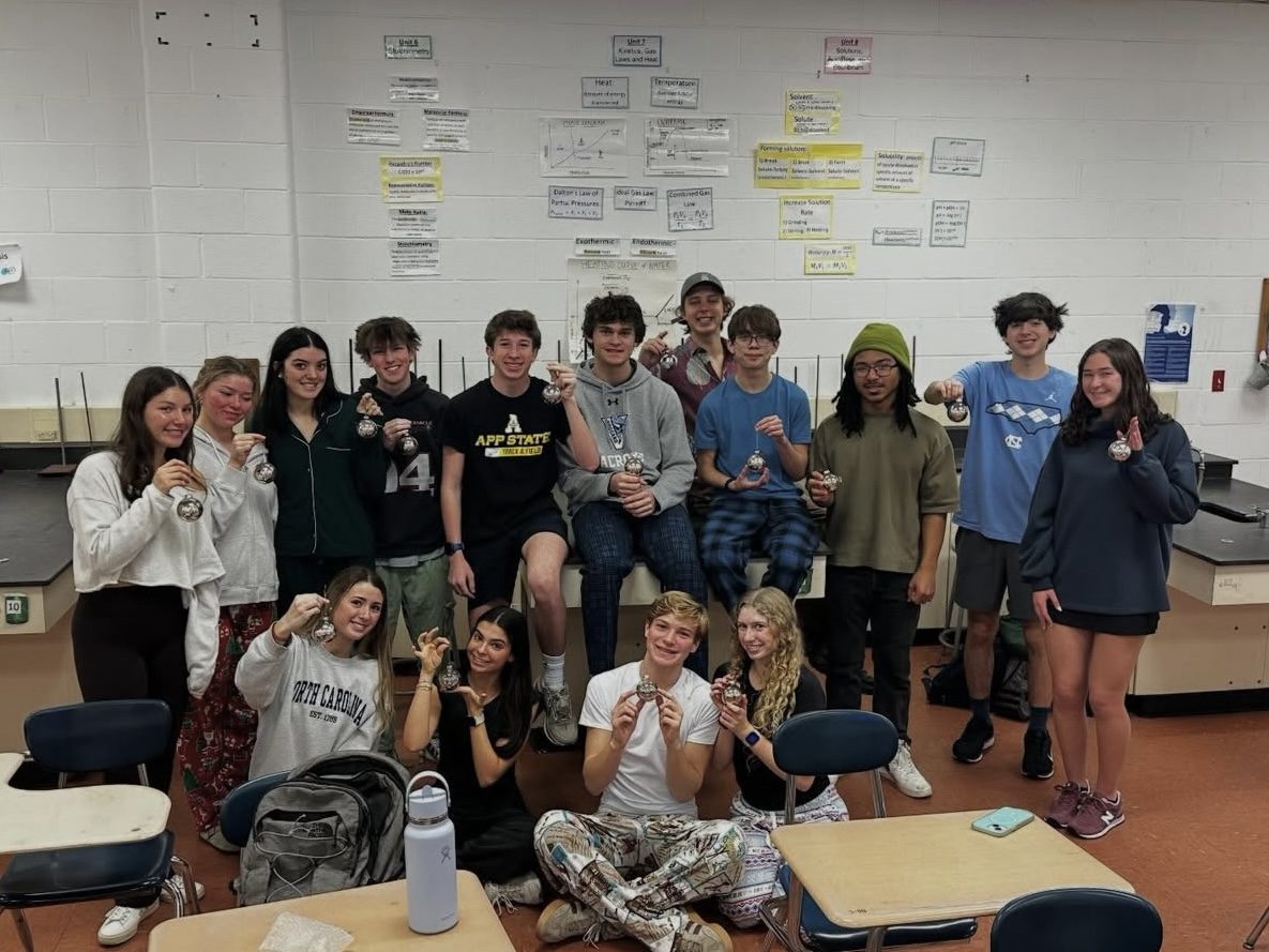 Hoggard IB chemistry students in the lab